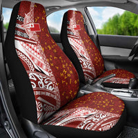 Tonga Language Week Car Seat Cover Ngatu Pattern and Tongan Alphabet - Polynesian Pride