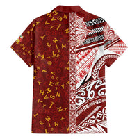 Tonga Language Week Family Matching Long Sleeve Bodycon Dress and Hawaiian Shirt Ngatu Pattern and Tongan Alphabet - Polynesian Pride