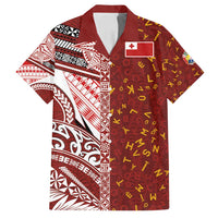 Tonga Language Week Family Matching Puletasi and Hawaiian Shirt Ngatu Pattern and Tongan Alphabet - Polynesian Pride