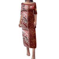 Tonga Language Week Family Matching Puletasi and Hawaiian Shirt Ngatu Pattern and Tongan Alphabet - Polynesian Pride