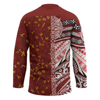 Tonga Language Week Hockey Jersey Ngatu Pattern and Tongan Alphabet - Polynesian Pride
