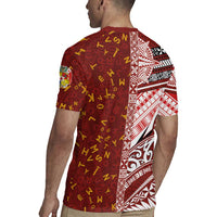 Tonga Language Week Rugby Jersey Ngatu Pattern and Tongan Alphabet - Polynesian Pride