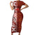 Tonga Language Week Short Sleeve Bodycon Dress Ngatu Pattern and Tongan Alphabet - Polynesian Pride