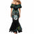 New Zealand Mermaid Dress Silver Fern and Manaia with Papua Shell Maori Tribal LT03 - Polynesian Pride