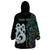 Custom New Zealand Wearable Blanket Hoodie Silver Fern and Manaia with Papua Shell Maori Tribal LT03 - Polynesian Pride