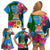 Personalised Malampa Fiji Day Family Matching Off Shoulder Short Dress and Hawaiian Shirt Tropical Plants Mix Polynesian and Tapa Pattern LT03 - Polynesian Pride