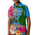 Personalised Malampa Fiji Day Kid Polo Shirt Tropical Plants Mix Polynesian and Tapa Pattern LT03 Kid Blue - Polynesian Pride