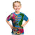 Personalised Malampa Fiji Day Kid T Shirt Tropical Plants Mix Polynesian and Tapa Pattern LT03 Blue - Polynesian Pride