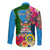 Personalised Malampa Fiji Day Long Sleeve Button Shirt Tropical Plants Mix Polynesian and Tapa Pattern LT03 - Polynesian Pride