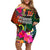 Penama Day Family Matching Off Shoulder Short Dress and Hawaiian Shirt Proud To Be A Ni-Van Beauty Pacific Flower LT03 - Polynesian Pride