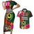 Personalised Penama Day Couples Matching Short Sleeve Bodycon Dress and Hawaiian Shirt Proud To Be A Ni-Van Beauty Pacific Flower LT03 Black - Polynesian Pride