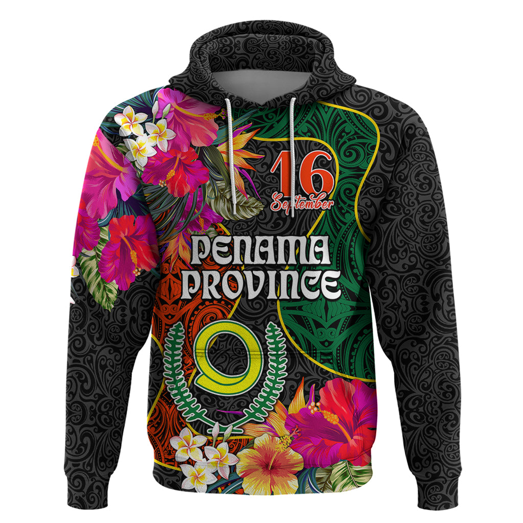 Personalised Penama Day Hoodie Proud To Be A Ni-Van Beauty Pacific Flower LT03 Black - Polynesian Pride