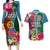 Sanma Day Couples Matching Long Sleeve Bodycon Dress and Hawaiian Shirt Proud To Be A Ni-Van Beauty Pacific Flower LT03 Blue - Polynesian Pride