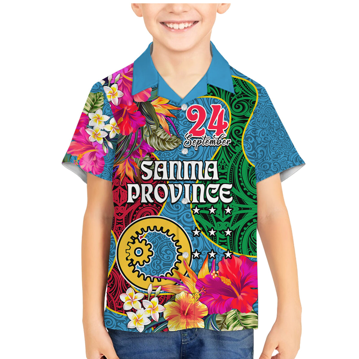 Sanma Day Family Matching Mermaid Dress and Hawaiian Shirt Proud To Be A Ni-Van Beauty Pacific Flower LT03 - Polynesian Pride