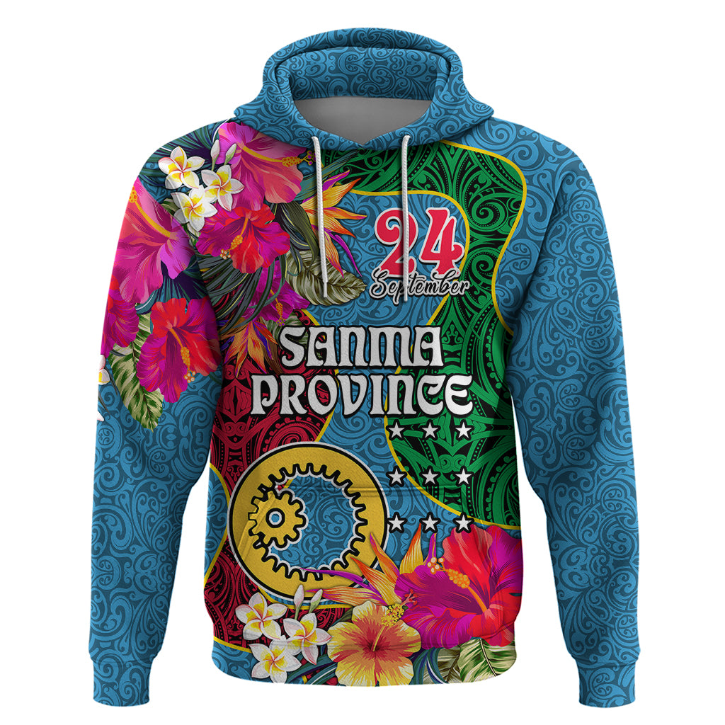 Sanma Day Hoodie Proud To Be A Ni-Van Beauty Pacific Flower LT03 Blue - Polynesian Pride