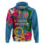 Sanma Day Hoodie Proud To Be A Ni-Van Beauty Pacific Flower LT03 Blue - Polynesian Pride