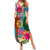 Sanma Day Summer Maxi Dress Proud To Be A Ni-Van Beauty Pacific Flower LT03 Women Blue - Polynesian Pride