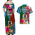 Personalised Sanma Day Couples Matching Off Shoulder Maxi Dress and Hawaiian Shirt Proud To Be A Ni-Van Beauty Pacific Flower LT03 - Polynesian Pride