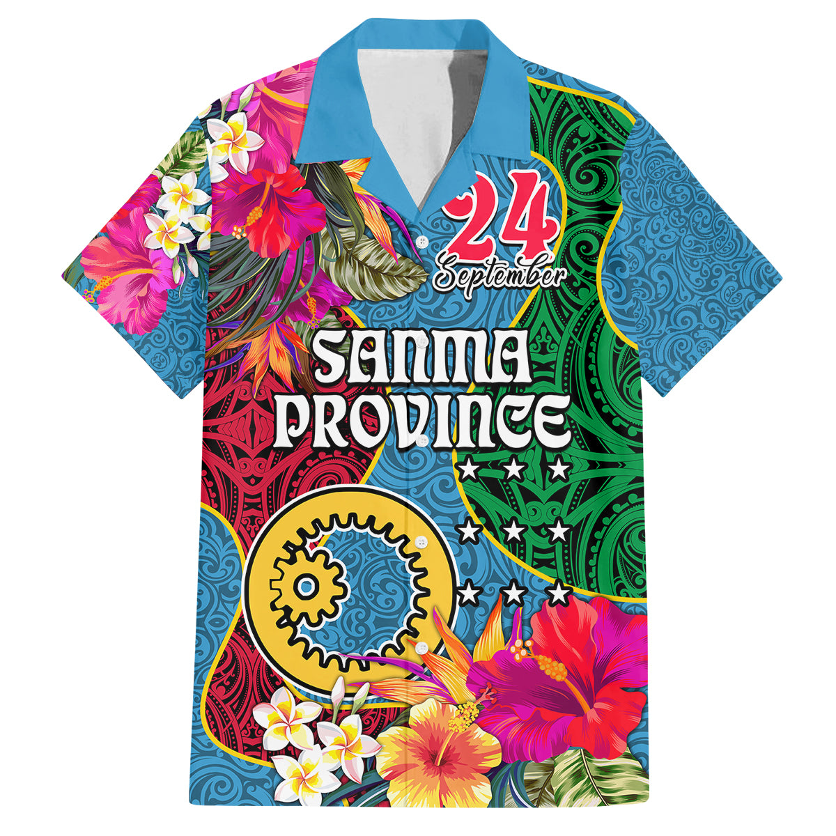Personalised Sanma Day Family Matching Puletasi Dress and Hawaiian Shirt Proud To Be A Ni-Van Beauty Pacific Flower LT03 - Polynesian Pride