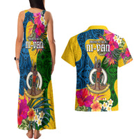 Malampa Day Couples Matching Tank Maxi Dress and Hawaiian Shirt Proud To Be A Ni-Van Beauty Pacific Flower LT03 - Polynesian Pride
