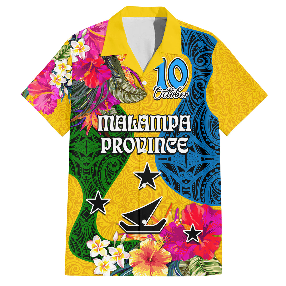 Personalised Malampa Day Family Matching Off Shoulder Maxi Dress and Hawaiian Shirt Proud To Be A Ni-Van Beauty Pacific Flower LT03 - Polynesian Pride