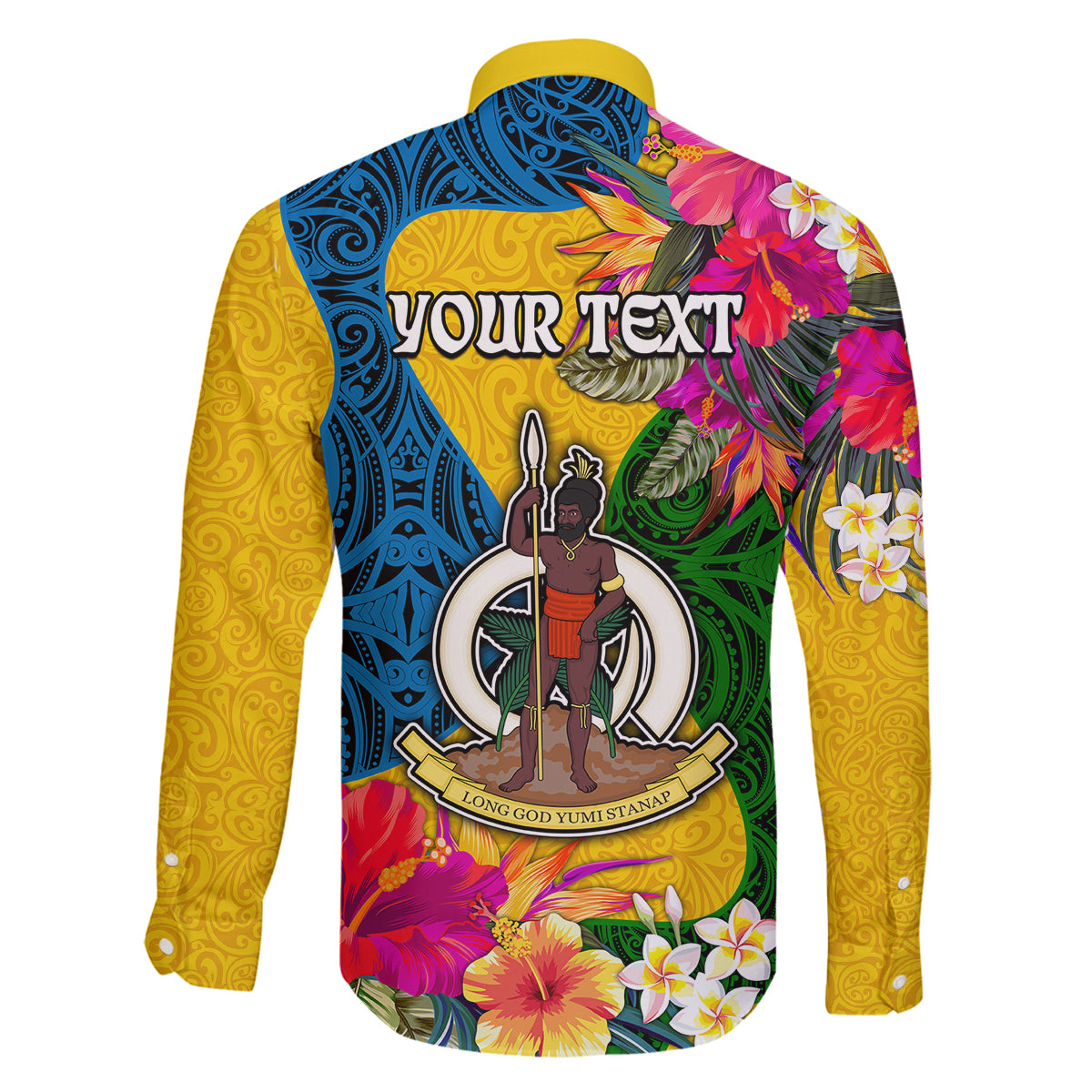 Personalised Malampa Day Family Matching Off Shoulder Maxi Dress and Hawaiian Shirt Proud To Be A Ni-Van Beauty Pacific Flower LT03 - Polynesian Pride