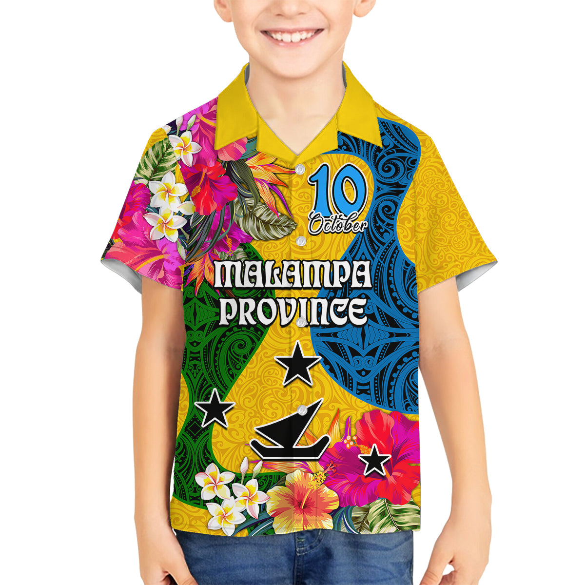 Personalised Malampa Day Family Matching Tank Maxi Dress and Hawaiian Shirt Proud To Be A Ni-Van Beauty Pacific Flower LT03 - Polynesian Pride