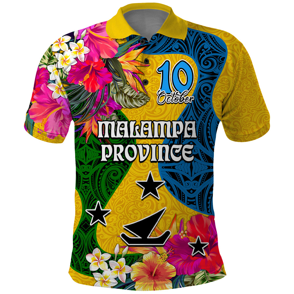 Personalised Malampa Day Polo Shirt Proud To Be A Ni-Van Beauty Pacific Flower LT03 Yellow - Polynesian Pride