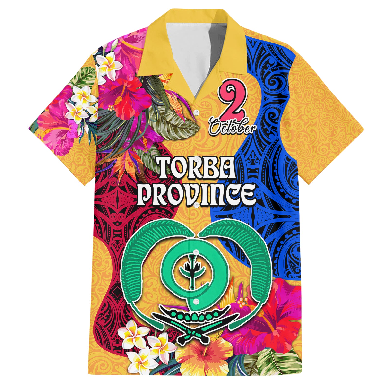 Torba Day Hawaiian Shirt Proud To Be A Ni-Van Beauty Pacific Flower LT03 Yellow - Polynesian Pride