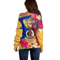 Torba Day Off Shoulder Sweater Proud To Be A Ni-Van Beauty Pacific Flower LT03 - Polynesian Pride