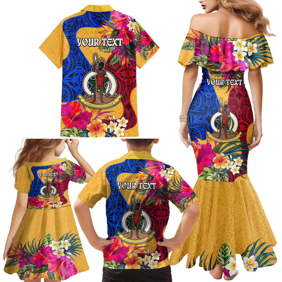 Personalised Torba Day Family Matching Mermaid Dress and Hawaiian Shirt Proud To Be A Ni-Van Beauty Pacific Flower LT03 - Polynesian Pride