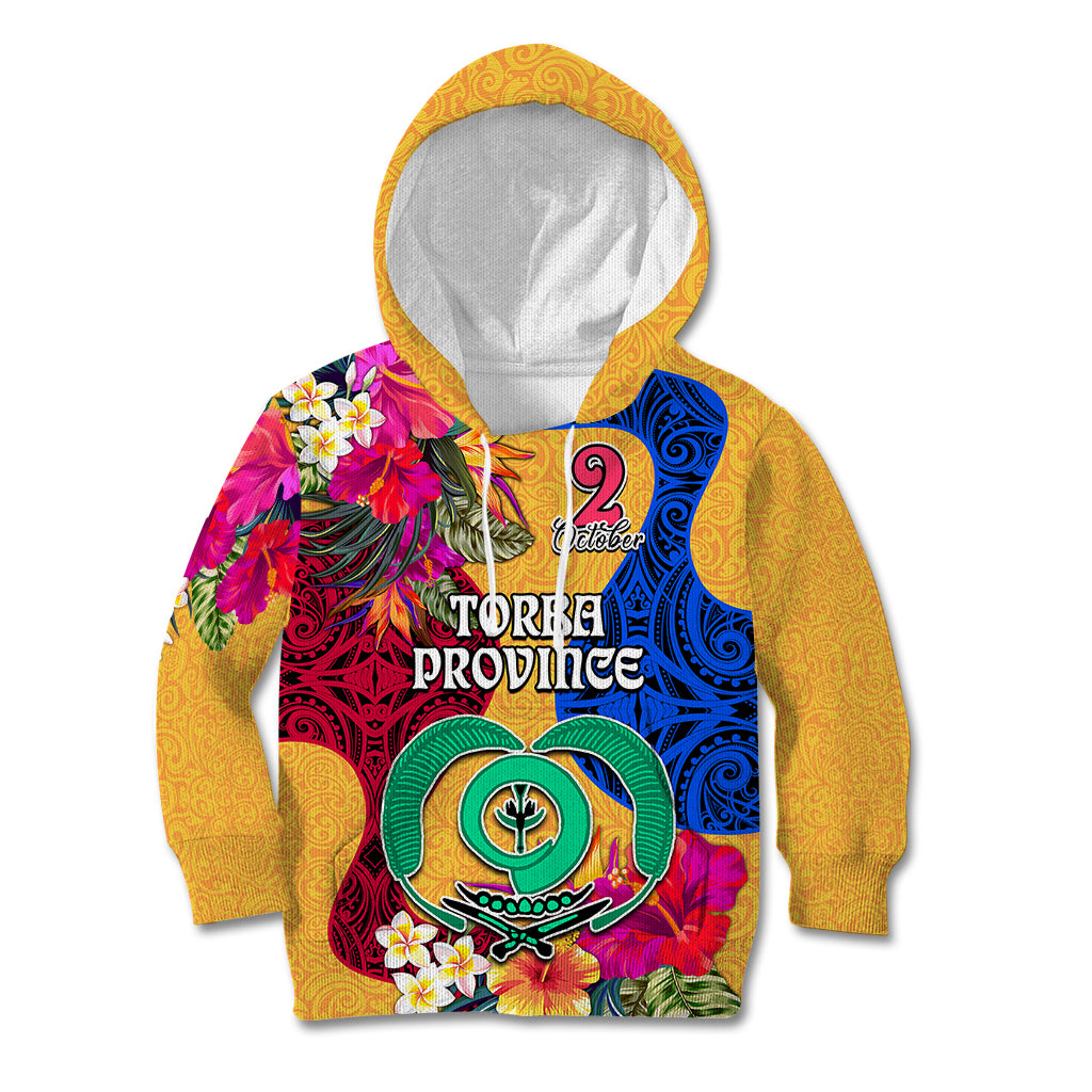 Personalised Torba Day Kid Hoodie Proud To Be A Ni-Van Beauty Pacific Flower LT03 Hoodie Yellow - Polynesian Pride