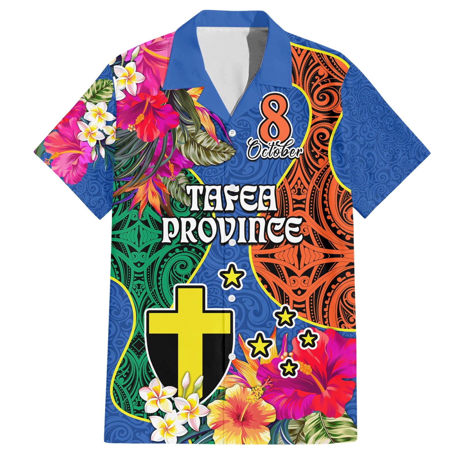 Tafea Day Hawaiian Shirt Proud To Be A Ni-Van Beauty Pacific Flower LT03 Blue - Polynesian Pride