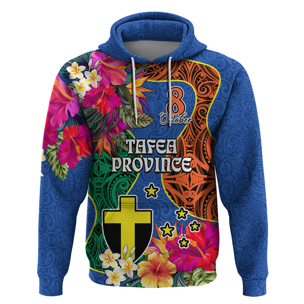 Personalised Tafea Day Hoodie Proud To Be A Ni-Van Beauty Pacific Flower LT03 Blue - Polynesian Pride