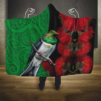 New Zealand Kereru And Pohutukawa Hooded Blanket Maori Tribal Tattoo LT03 - Polynesian Pride