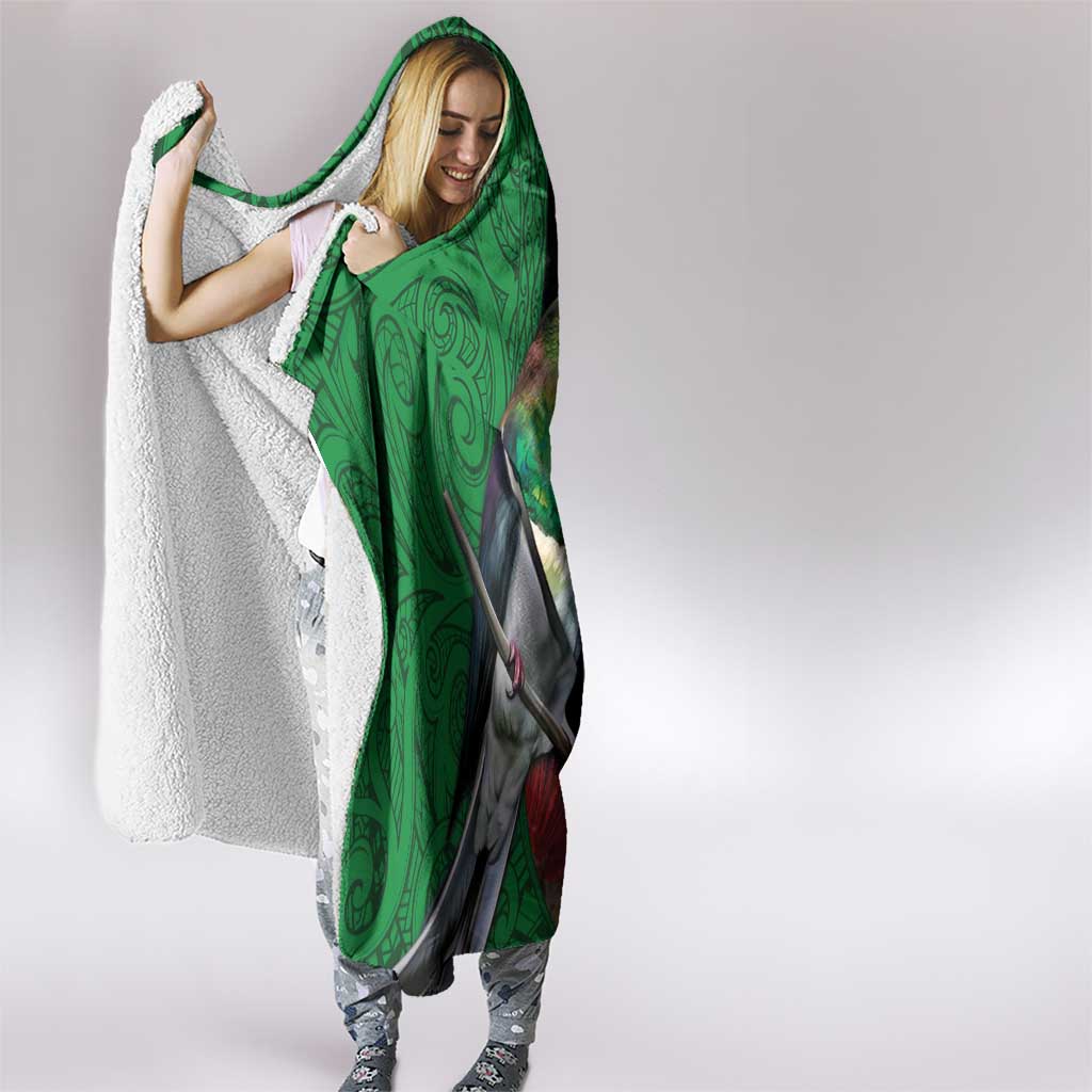 New Zealand Kereru And Pohutukawa Hooded Blanket Maori Tribal Tattoo LT03 - Polynesian Pride