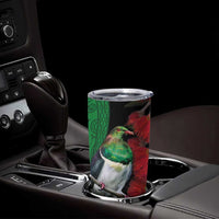 New Zealand Kereru And Pohutukawa Tumbler Cup Maori Tribal Tattoo LT03 - Polynesian Pride