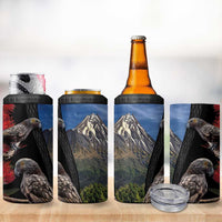 New Zealand Kea And Pohutukawa 4 in 1 Can Cooler Tumbler With The Mountain Landscape