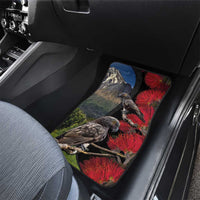 New Zealand Kea And Pohutukawa Car Mats With The Mountain Landscape