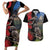 New Zealand Kea And Pohutukawa Couples Matching Short Sleeve Bodycon Dress and Hawaiian Shirt With The Mountain Landscape