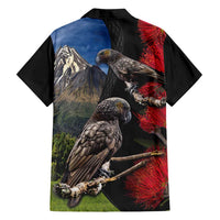 New Zealand Kea And Pohutukawa Family Matching Off Shoulder Maxi Dress and Hawaiian Shirt With The Mountain Landscape LT03 - Polynesian Pride