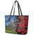 New Zealand Kea And Pohutukawa Leather Tote Bag With The Mountain Landscape