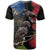 New Zealand Kea And Pohutukawa T Shirt With The Mountain Landscape