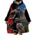 New Zealand Kea And Pohutukawa Wearable Blanket Hoodie With The Mountain Landscape