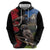 New Zealand Kea And Pohutukawa Zip Hoodie With The Mountain Landscape
