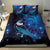 New Zealand Tui Bird Bedding Set The Pleiades Star Cluster and Koru Tribal Tattoo Galaxy Vibe