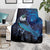 New Zealand Tui Bird Blanket The Pleiades Star Cluster and Koru Tribal Tattoo Galaxy Vibe