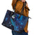 New Zealand Tui Bird Leather Tote Bag The Pleiades Star Cluster and Koru Tribal Tattoo Galaxy Vibe