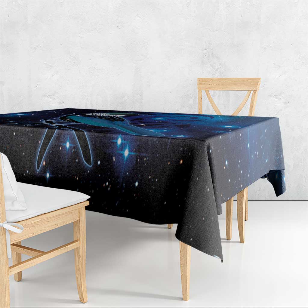 New Zealand Tui Bird Tablecloth The Pleiades Star Cluster and Koru Tribal Tattoo Galaxy Vibe
