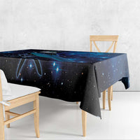 New Zealand Tui Bird Tablecloth The Pleiades Star Cluster and Koru Tribal Tattoo Galaxy Vibe